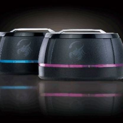 GX SP-i250G - Portable omni-directional stereo speakers, 40mm drivers, LED ring around speakers with changing colors, built-in lithium battery, pouch for each speaker + подарък тениска GX 5